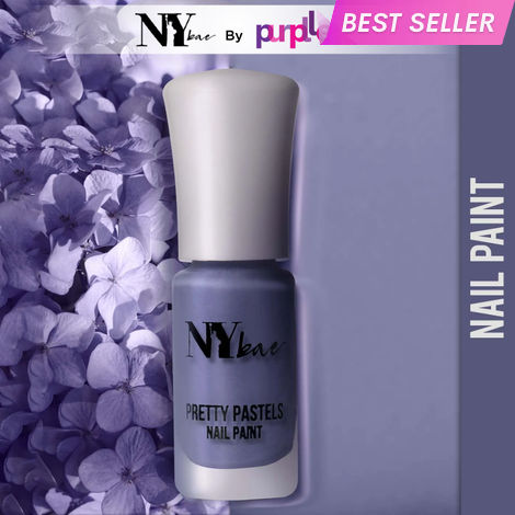 Buy NY Bae Pretty Pastels Nail Paint - Blue Hyacinth 03 (3 ml) | Blue | Glossy Finish | Intense Pigmentation | Chip Resistant | Full Coverage | Travel Friendly | Vegan | Cruelty Free-Purplle