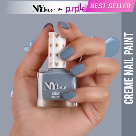 Buy NY Bae Creme Nail Paint - Stone Blue 11 (10 ml) | Blue | Rich Pigment | Chip-proof | Full Coverage | Travel Friendly | Vegan-Purplle