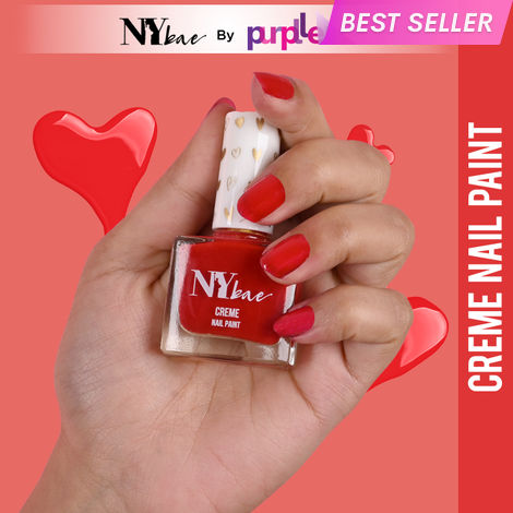 Buy NY Bae Creme Nail Paint - Imperial Red 28 (10 ml) | Red | Rich Pigment | Chip-proof | Full Coverage | Travel Friendly | Vegan-Purplle