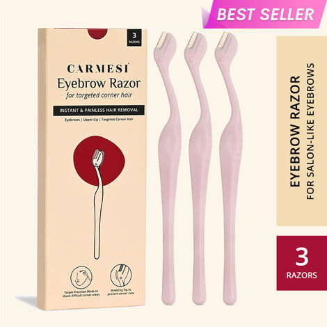 Carmesi Eyebrow Razor | For Salon-Like Eyebrows | Painless Hair Removal | Eyebrows, Upper Lip, Targeted Corner Hair | 3 units