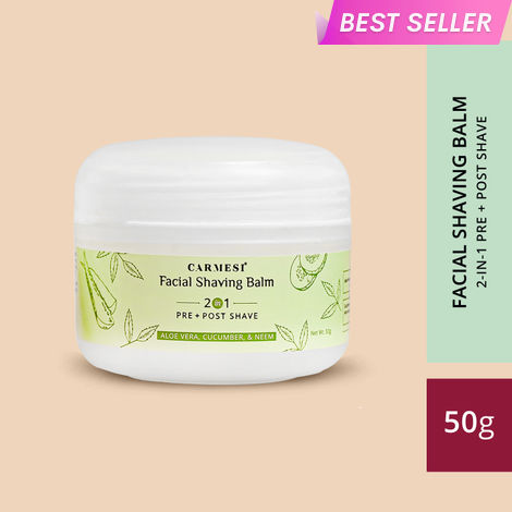 Buy Carmesi Facial Shaving Balm - 2 in 1 Pre & Post Shave - 50 gm-Purplle