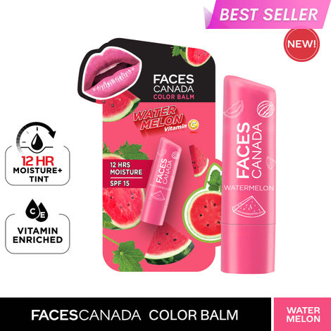 Buy Faces Canada Color Balm | 12Hr Moisture For Dry, Chapped Lips | Vitamin C | Spf 15 | Watermelon Watermelon 02 (4.5 G)-Purplle