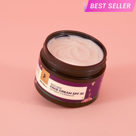 Buy Pilgrim Red Vine Face Cream SPF 30 with Vitamin C & Rosehip Oil | Firm & Radiant Skin, Sun Protection PA+++, Daily Use, Men & Women (50 g)-Purplle
