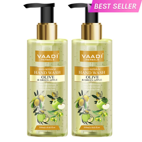 Buy Vaadi Herbals Pack of 2 Anti-Wrinkle Olive and Green Apple Hand Wash (250 ml x 2)-Purplle