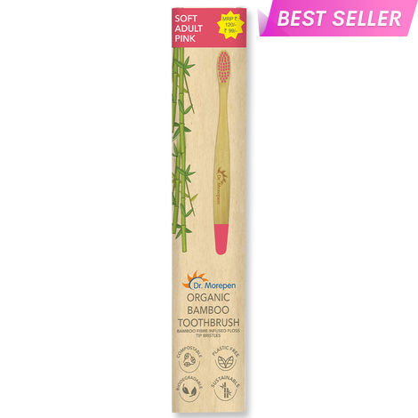 Buy DR. MOREPEN Organic Bamboo Toothbrush For Adults - Pink 1 Pc-Purplle