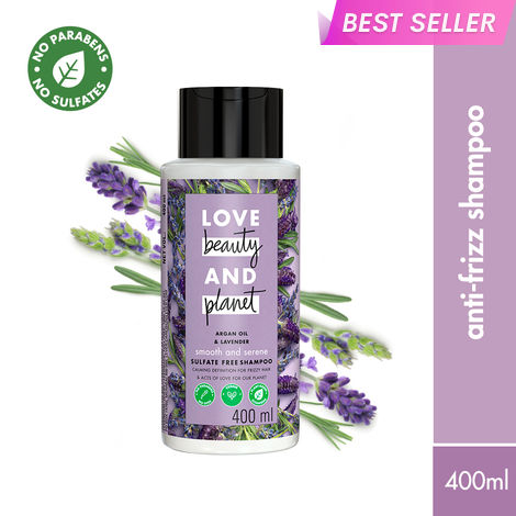 Buy Love Beauty Planet Argan Oil and Lavender Sulfate Free Smooth and Serene Shampoo, 400 ml-Purplle
