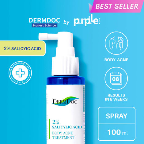 Buy DermDoc by Purplle 2% Salicylic Acid Body Acne Treatment (100ml) | acne treatment | acne | body acne-Purplle