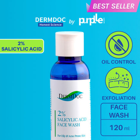 Buy DermDoc Salicylic Acid face wash (120 ml) | face wash for acne | oil free face wash | face wash for pimple | acne treatment-Purplle