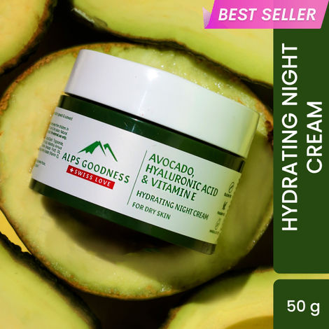 Buy Alps Goodness Avocado, Hyaluronic Acid & Vitamin E Hydrating Night Cream For Dry Skin (50 gm) | Moisturizer for Face| For Dry Skin | Paraben Free, Silicone Free, Sulphate Free, Mineral Oil Free, Vegan |-Purplle