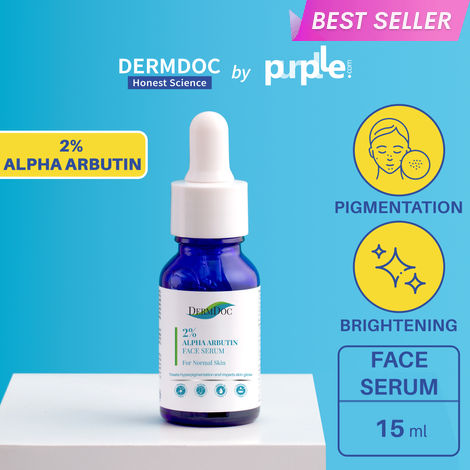 Buy DERMDOC by Purplle 2% Alpha Arbutin Face Serum (15ml) | alpha arbutin for acne scars, dark spots on face | glow serum-Purplle
