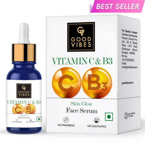 Buy Good Vibes Vitamin C & B3 Skin Glow Face Serum | Brightening, Anti-Ageing | With Orange | No Parabens, No Sulphates, No Animal Testing (10 ml)-Purplle