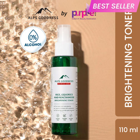 Buy Alps Goodness Rice, Liquorice & Niacinamide Brightening Toner for Normal to Dry Skin (110ml) | Alcohol free, Paraben Free, Sulphate Free, Silicone Free | Good for pore minimizing/tightening-Purplle