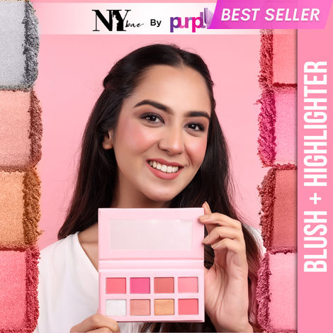 Buy NY Bae Pro Blush + Highlighter Palette - 01 (16 gm) | Blendable | 8 In 1 | Matte & Shimmer Shades | Rich Colour | Multipurpose | Travel Friendly-Purplle