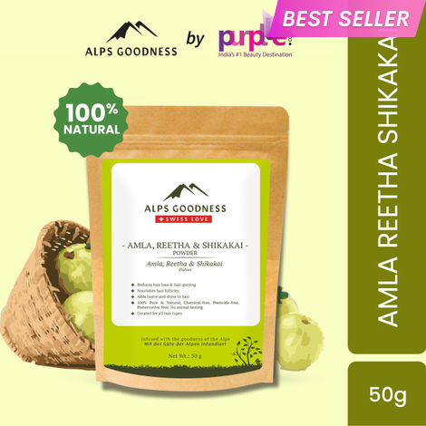 Buy Alps Goodness Amla Reetha & Shikakai(50 gm) | 100% Natural Powder | No Chemicals, No Preservatives, No Pesticides | Promotes Hair Growth| Hair Mask | Strenghtens Hair | For silky smooth hair-Purplle