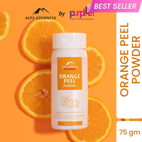 Buy Alps Goodness Powder - Orange Peel (75 g)| 100% Natural Powder | No Chemicals, No Preservatives, No Pesticides | Can be used for Hair Mask and Face Mask | Nourishes hair follicles| Glow Face Pack| Orange Peel Face Pack-Purplle