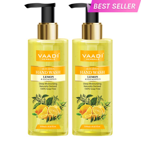 Buy Vaadi Herbals Pack of 2 Skin-Detox Lemon & Eucalyptus Hand Wash (250 ml x 2)-Purplle