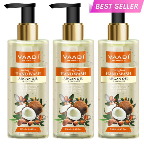 Buy Vaadi Herbals Pack of 3 Instaglow Argan Oil & Coconut Hand Wash (250 ml x 3)-Purplle