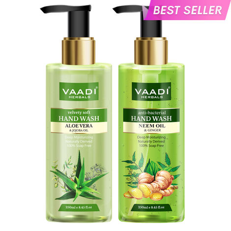 Buy Vaadi Herbals Ultra Nourishing - Pack of 2 Luxurious Handwash - Aloe Vera & Neem Oil - Pack of 2 (250 ml x 2)-Purplle
