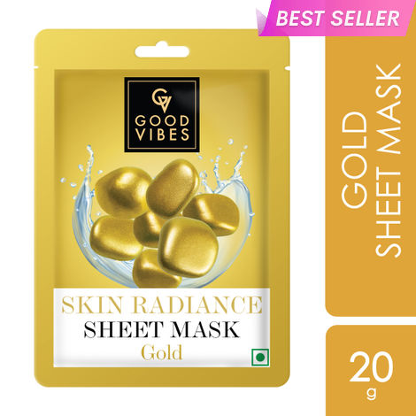 Buy Good Vibes Gold Skin Radiance Sheet Mask | Anti-Ageing, Moisturizing | Vegan, No Parabens, No Sulphates, No Mineral Oil, No Animal Testing (20 g)-Purplle