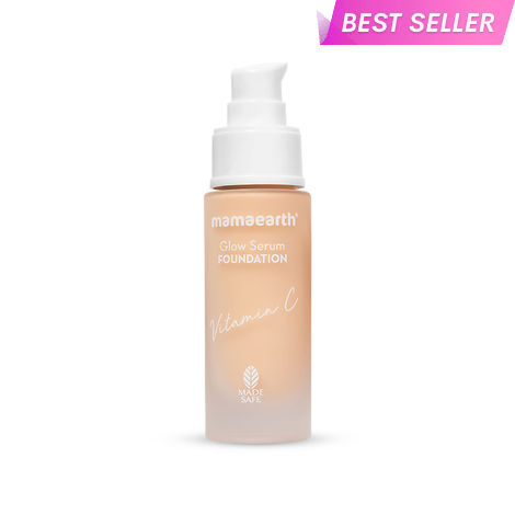 Buy Mamaearth Glow Serum Foundation with Vitamin C & Turmeric for 12-Hour Long Stay - 01 Ivory Glow (30 ml)-Purplle
