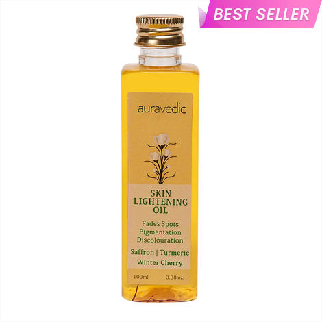 Buy AURAVEDIC Skin Lightening Oil 100 Ml. Saffron Oil/Turmeric Face oil for Glowing Skin, Pigmentation,Dark spots,Skin Whitening, Skin Brightening for Women/Men-Purplle