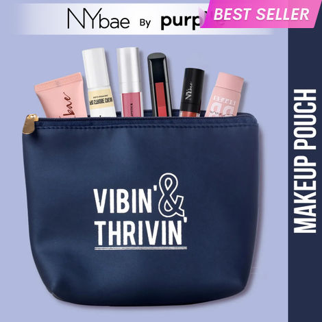 Buy NY Bae Makeup Pouch | Travel Friendly | Multi Purpose Bag | Spacious - Blue-Purplle
