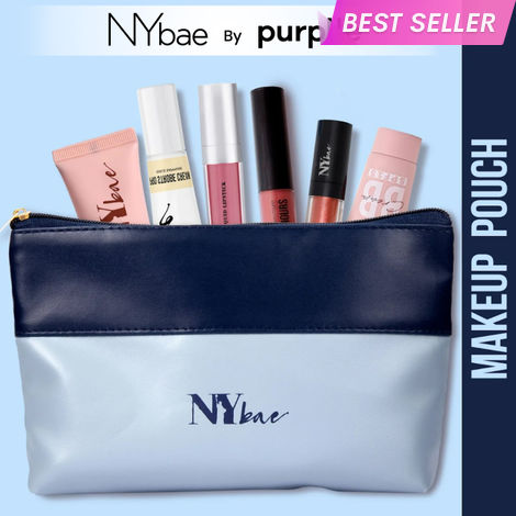 Buy NY Bae Twin Hues Makeup Pouch | Makeup Bag | Dual Tone | Blue | Multi Purpose | Travel Friendly - Blues 02-Purplle