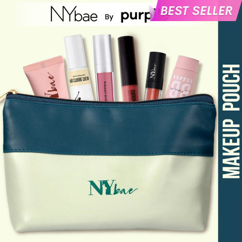 Buy NY Bae Twin Hues Makeup Pouch | Makeup Bag | Dual Tone | Green & Blue | Multi Purpose | Travel Friendly - Earthy 03-Purplle