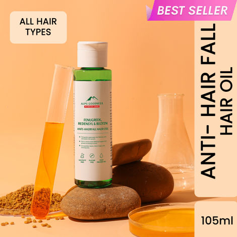 Buy Alps Goodness Fenugreek, Biotin & Redensyl Anti-Hairfall Hair Oil (105 ml)| Anti-hairfall hair Oil | Fenugreek Hair Oil | Hair Fall Control Hair Oil-Purplle