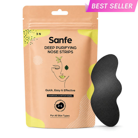 Buy Sanfe Deep Purifying Nose Strips for Women - Pack of 3 with Charcoal & Witch Hazel extracts | Removes Whiteheads | Blackheads and cleanses pores | Use on Wet Nose-Purplle