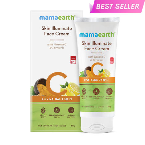 Buy Mamaearth Skin Illuminate Face Cream with Vitamin C and Turmeric for Radiant Skin a€“ 80 gm-Purplle