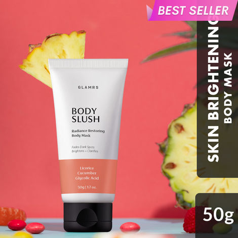 Buy Glamrs Body Slush - Radiance Restoring Body Mask - Licorice, Cucumber, Glycolic Acid (50 gm)-Purplle