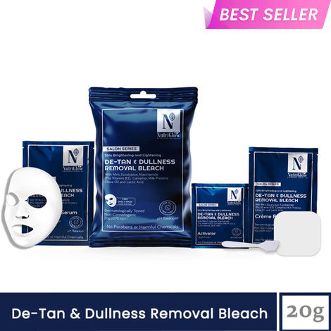 NutriGlow Advanced Organics De-Tan & Dullness Removal Bleach For Skin Lightening (20 g)