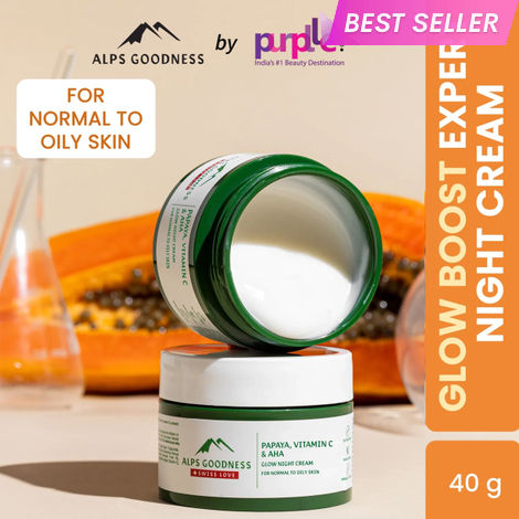 Buy Alps Goodness Glow with Papaya, Vitamin C and AHAs night cream (40 g)-Purplle