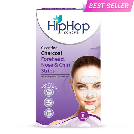 Buy HipHop Skincare Cleansing Charcoal Forehead, Nose and Chin Strips - Blackhead Remover, White Heads & Oil and dirt- (6 Strips)-Purplle
