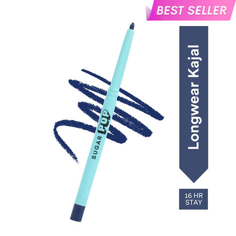 Buy SUGAR POP Longwear Kajal - 02 Blue - Intense Blue Kohl Kajal for Women l Long Lasting, Smudge Proof, Water Proof, Single Stroke Velvet Finish l Lasts up to 16 Hours-Purplle