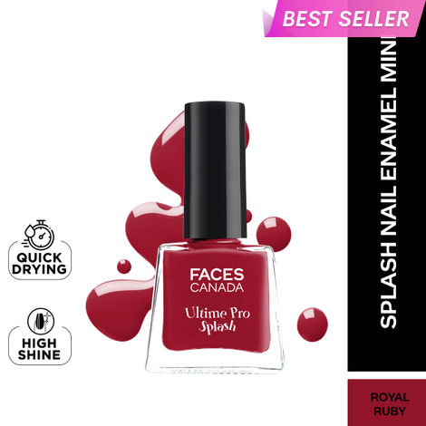 Buy FACES CANADA Ultime Pro Splash Mini Nail Enamel - Royal Ruby 24 (5 ml) | Quick Drying | Glossy Finish | Long Lasting | No Chip Formula | High Shine Nail Polish For Women | No Harmful Chemicals-Purplle