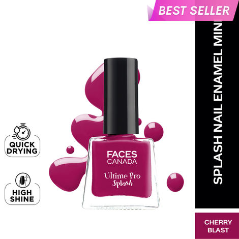 Buy FACES CANADA Ultime Pro Splash Mini Nail Enamel - Cherry Blast 50 (5 ml) | Quick Drying | Glossy Finish | Long Lasting | No Chip Formula | High Shine Nail Polish For Women | No Harmful Chemicals-Purplle