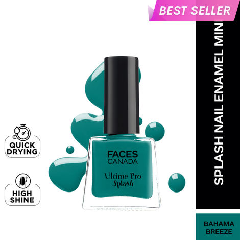 Buy FACES CANADA Ultime Pro Splash Mini Nail Enamel - Bahama Breeze 58 (5 ml) | Quick Drying | Glossy Finish | Long Lasting | No Chip Formula | High Shine Nail Polish For Women | No Harmful Chemicals-Purplle