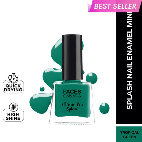 Buy FACES CANADA Ultime Pro Splash Mini Nail Enamel - Tropical Green 59 (5 ml) | Quick Drying | Glossy Finish | Long Lasting | No Chip Formula | High Shine Nail Polish For Women | No Harmful Chemicals-Purplle