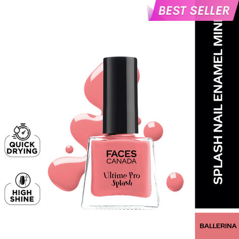 Buy FACES CANADA Ultime Pro Splash Mini Nail Enamel - Ballerina 201 (5 ml) | Quick Drying | Glossy Finish | Long Lasting | No Chip Formula | High Shine Nail Polish For Women | No Harmful Chemicals-Purplle