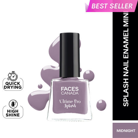 Buy FACES CANADA Ultime Pro Splash Mini Nail Enamel - Midnight 140 (5ml) | Quick Drying | Glossy Finish | Long Lasting | No Chip Formula | High Shine Nail Polish For Women | No Harmful Chemicals-Purplle