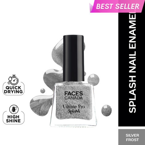 Buy Faces canada Ultime Pro Splash Nail Enamel I Quick-drying I Longlasting I Chip-defiant I Smooth application I Silver Frost 61 5ml-Purplle