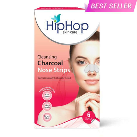 Buy HipHop Skincare Cleansing Charcoal Nose Strips for Women - Blackhead Remover & Pore Cleanser (6 Strips)-Purplle