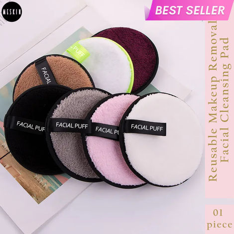 Buy MeSkin Reusable Round Face Facial Cleansing Pads, Safe For All Types Of Skin, Colour may vary-Purplle