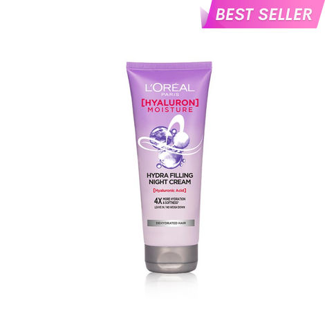 Buy L'Oreal Paris Hyaluron Moisture Hydra Filling Night Cream | Leave In Hair Cream with Hyaluronic Acid | For Dry & Dehydrated Hair | Adds Shine & bounce 180 ml-Purplle