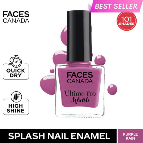 Buy FACES CANADA Ultime Pro Splash Nail Enamel - Purple Rain 19 (8 ml) | Quick Drying | Glossy Finish | Long Lasting | No Chip Formula | High Shine Nail Polish For Women | No Harmful Chemicals-Purplle