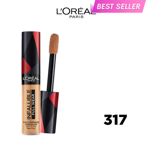 Buy L'Oreal Paris Infallible Full Coverage Concealer, Longwear & Waterproof, Shade: 317, Almond, 10 ml-Purplle