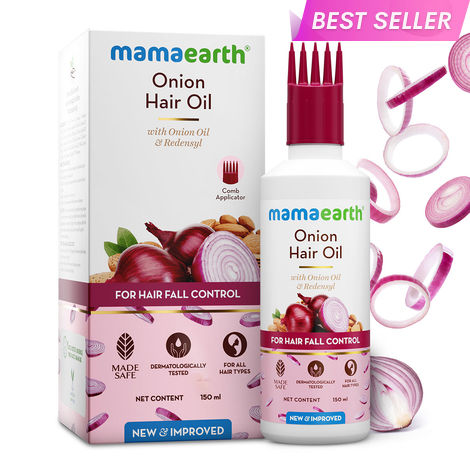 Buy Mamaearth Onion Hair Oil with Onion Oil & Redensyl for Hair Fall Control - 150 ml-Purplle
