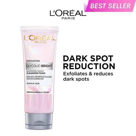Buy L'Oreal Paris Innovation Glycolic- Bright Glowing Daily Cleanser Foam, 100ml | Glycolic acid, Exfoliates and Removes Dullness for even glowing skin-Purplle